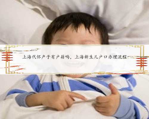 上海代怀产子有户籍吗，上海新生儿户口办理流程